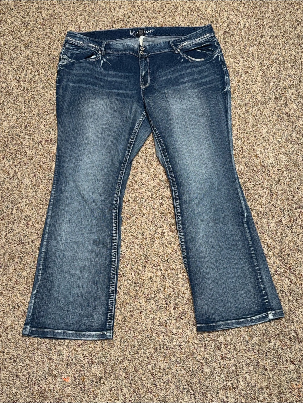 Women's plus size 24 ariya jeans Medium Wash Flare Jeans